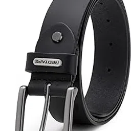 red tape Black Formal Leather Belt for Men | Durable Single Pin Buckle | Solid Leather | Stylish Men's Belt for Work & Casual Wear-picture-34