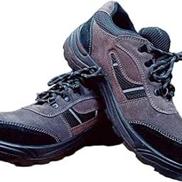 RL Grey Black PU Hitech Sole Safety Shoes with Steel Toe Suede Leather | Steel Toe with 200 J Capacity | Black & Grey| PU Sole |Safety Shoes-17