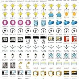 MFH Switch Stickers Decor Wall and Home Sticker to FIND Out Correct Switch Multicolor Labels 1-A5 Sheet for Electric Board APPLIANCES Including 35 Designs in Total 130 Stickers for SWITCHES.-image-2