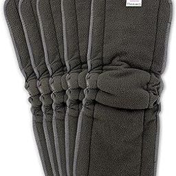 Bembika 5 Layer Bamboo Charcoal Inserts with Gussets Liners Natures Cloth Diaper Liner, Wetfree Reusable Washable Cotton Diaper Nappy Inserts for Baby Cloth Diapers (Set of 5)-image-2