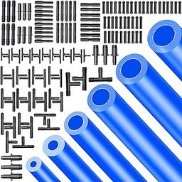 Tnisesm Vacuum Hose Automotive With 128PCS Vacuum Connector,1/8" 5/32" 3/16" 1/4" 5/16" 3/8"ID High Performance 130PSI Silicone Vacuum Hose line Kit 5Ft-image-1