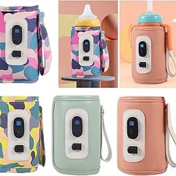 ATORSE Baby Bottle Warmer Adjustable USB Charging for Daily Use Traveling Infant Camouflage Powder-image-45