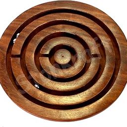 StonKraft Wooden Labyrinth Board Game Ball in a Maze Puzzle Toys - Indoor Puzzle Game for Young Adults (4 Inches)-image-30
