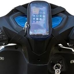 Rhythm -Polyester Handlebar Universal Mobile Holder Mount Pouch Bag Waterproof for Activa Jupiter EV Ola-S1 Pleasure Ntroq_All Scooter Scooty Bike Fit 7 inches Phone (Black)-8