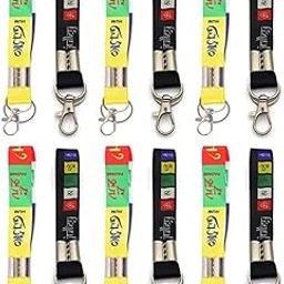Leh Ladakh Tibetan And Julley keychain long | Tibetan Lanyard ID Small 7 inch, 12 Pieces of Buddhist Keychain Lanyard (Pack of 12) (Black And Multicolor) Key chain-28