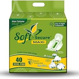 SOFT & SECURE New Menstrual/Sanitary pads 40 Pads (XXXL, 40, count)-image-76
