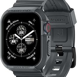 Spigen Rugged Armor Pro for Apple Watch Series 9 45mm Case with Strap, Apple Watch Series 8/7 45mm, SE2/6/SE/5/4 44mm Case with Strap -Dark Gray-17