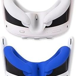2Pcs VR Face Pad Compatible with Meta Quest 3 Accessories,Washable Anti Leakage Light and Anti Sweat Face Cushion Replacement(Blue+Grey)-11