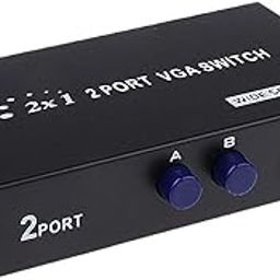 PremiumAV MST-759-5_DR 2 in 1 Out SVGA VGA 2-Ports Two Monitor Manual Splitter Share Switch (Black)-13