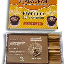 Bhabagrahi Mixed Combo Pack of (150 Units Premium Charcoal Free, 8 inch Long, Sandalwood Fragrance Incense Sticks | 12 Units of Loban Mixed Sambrani Cup) | (Set of 2)-image-16