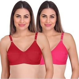 100% Pure Cotton Perfect Fitted Non Padded Women's Everyday Bras (Elastic Straps)-image-95