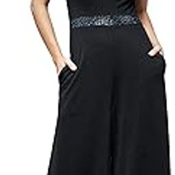 Women's Round Neck Raglan Embellished Sleeve Wide Leg Regular Jumpsuit with Pockets-image-24