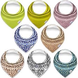 KiddyStar Double Layer Bandana Bibs - Thick, Multi Snaps, Organic Cotton - Soft & Absorbent - For Drooling, Teething, Feeding-image-97