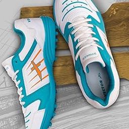 Vector X Striker Cricket Shoes Synthetic Leather Upper/PVC Sole Studs for Men Lace up Closure| Lightweight & Durable Footwear| Ideal for Turf, Ground & Hard Surfaces (White-Sea Green, Size: 8)-14