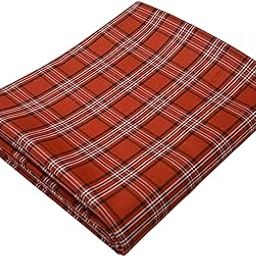 117-Polytech Textiles Cotton Blend Shirt Fabric, Brick Red Checks Pattern, Unstitched, 1.6 Metre Length, 58 Inch Width-image-7