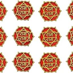 BITONA® Puja Sohn Soon Puja Ram Ram Wooden Tags Door Sticker Tags 6 Pairs self Stick(12 Piece) for Festival Specially Rakhi-image-17