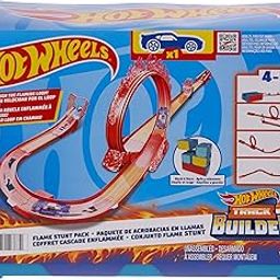 ​Hot Wheels® Track Set, Fire-Themed Track Set & 1 Hot Wheels® Car, 16 Track-Building and Stunting Components in Stackable Toy Storage Box​​-28