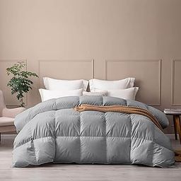 Heavy Winter 400 GSM Comforter Double Bed Size (90"X100") - Hotel Quality Down Alternative Comforter Soft Microfiber Fill - Duvet/Blanket Double Bed - Silver Grey Color-picture-27