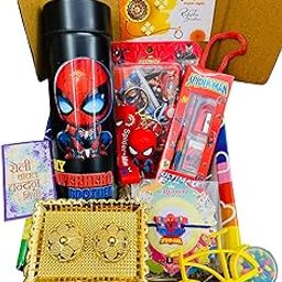 Paaroots Superhero Stationery Gift Set, Rakhi for kids, Thali School Supplies, Temperature Sipper Bottle Combo for brothers for rakhi Gift hampers for Boys for Rakshabandhan-image-17