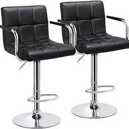 Decor & More – Bar Stool | Modern Height Adjustable Bar Chairs for Home | 360 Degree Swivel Seat Top | Bar Chairs for Home Kitchen with Footrest |Bar Stools Set of 2-image-30