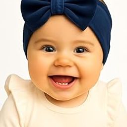 Sarose Bow Hair Bands for Baby Girls, Handmade Baby Hair Band Headbands, Cute Elastic Hairband for Baby Girl, Soft Velvet Head Band Headband for Baby Girl Newborn Infant Toddlers (Navy Blue, 6M to 5Y)-image-20