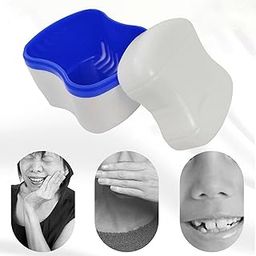 SAZ DEKOR Denture Bath Box Organizer with Strainer Basket Teeth Portable Navy Blue-image-42