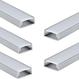 NOBLE ELECTRICALS Aluminium Profile/Channel For Led Light Strips (Pack Of 5, , Rectangular, Off White) 1 Metre Each Profiles With End Caps Included(Metal)-17