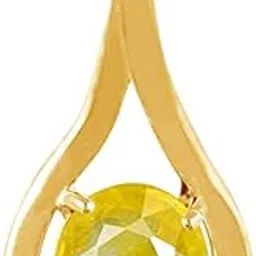 akshita gems 12.25 Ratti 11.00 Carat Unheated Untreatet A+ Quality Natural Yellow Sapphire Pukhraj Gemstone Gold Plated Pendant Locket for Women's and Men's (Lab Certified)-picture-44