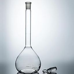 Volumetric Flask 250ml Class with Polypropylene Stopper, Socket Size-14/23, Borosilicate Glass 3.3 - Pack of 2 | High Precision, Chemical Resistant Lab Equipment-29
