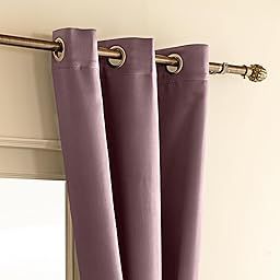 THE LINEN COMPANY 100% Blackout Room Darkening Curtains, Thermal Insulated & Noise Reducing 6.5 Feet Long Window Length Opaque Curtains, Lavender - 78 Inches Set of 1-image-20