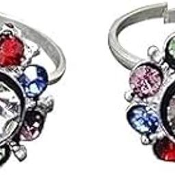 Toe Ring Silver Abstract Pattern Design Toe Ring Adjustable Jewelry for Women. Set of 3 Pairs Toerings. (014-3PAIRS)-image-44