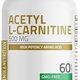 Acetyl L-Carnitine 500 MG High Potency Amino Acid Non-GMO, 60 Capsules-48