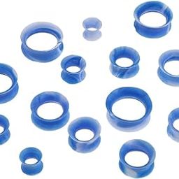 7 Pairs Flexible Silicone Ear Gauges Thin Soft Plugs Flesh Tunnels Colors 1-image-1