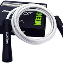 PROW-FIT Weighty Heavy Ball Bearing 10 MM Pvc Jump Rope 1.1 LB Weighted Adjustable Boxers Skipping Rope For Men And Women Strength And Training 10 FT (White-Black)-image-16