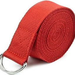 FITGURU Yoga Straps Belt-8ft, Yoga Strap Super Soft Organic Cotton- Perfect for Stretching, Holding Poses, Improving Flexibility and Physical Therapy (Colour Red)-image-46