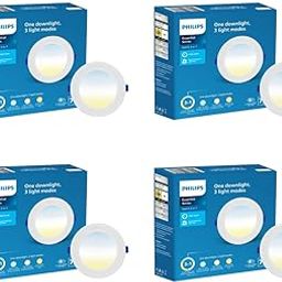 PHILIPS StarFit 7-watt Round LED Downlighter | 3 Colors in 1 Concealed JB LED Downlight | LED Ceiling Light for Home and Hall | Cut Out: 3 inch, Color: Tunable White, Pack of 4-15