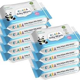 Klara 99% Pure Water Baby Wipes | With Aloe Vera | Rash-Free & Paraben-Free | Pack of 9 (648 Wipes)-image-22