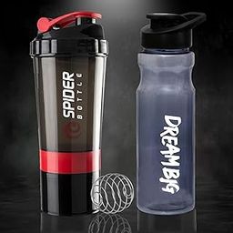 True Indians Gym Shaker Bottle and Gym Sipper Water Bottle for Boys and Girls. Protein Shaker, Leakproof Shaker, Yoga, Running, Work Out, Biking, Cycling, Jogging, Camping. (Pack of 2). (RED)-image-22