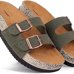 cassiey Latest Outdoor Slipper/Sandal | Comfortable Cork Sandals for Women | Comfort and Adjustable Buckle Straps Sandal For Women And Girl's-picture-13