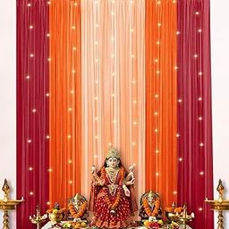 Special You Backdrop Decoration Items with Peach, Orange & Red Curtains for Living Room, Bedroom, Balcony Background Decor for Birthday, Annaprashan - 10 pcs-image-15
