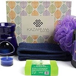 KAZARMAA Lavender Bath & Spa Gift Box, Bath Combo Kit, Spa Hamper, Gift Set Combo, Luxury Gift Set, Body Wash, Diffuser, Bathing Soap-20