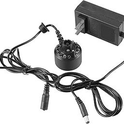 Haofy 12 LED Colorful Mist Maker Water Fountain Pond Power Adapter 110 240V US Plug for Home Garden Decor (US Plug 110V)-image-73