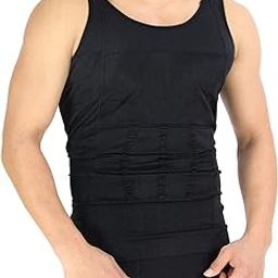 Slim N Lift Slimming Tummy Tucker Body Shaper Vest for Men Undershirt Vest to Look Slim Instantly :-Black Color (Large)-image-91