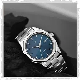 shocknshop Silver Stainless Steel Analog Round Dial Date Display Wrist Watch for Men -W153-picture-7