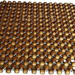 Q1 Beads SChocolate Wooden beads acupressure mat bead seat cushion/heating pad/gel pad cover seat cushion for CAR/Office chair/Home Chair/Sofa/Jhula/Swing/Truck/Bus/Tempo(Small, Golden Brown)-27