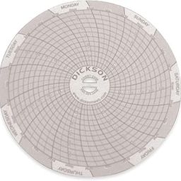 Dickson 4" Circular Chart Recorder Paper, 0 to 300 psi, 7 Days, 60/Box-29