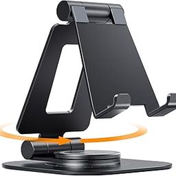 Nulaxy 360 Rotating Cell Phone Stand, Fully Adjustable Foldable Desktop Phone Holder Cradle Dock, Thick Case Friendly, Compatible with All Phones, Nintendo Switch, Black-picture-29