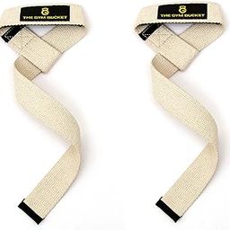 The Gym Bucket Non-Slip Weight Lifting Straps with Padded Cuff Wrist support for Gym Workout Deadlift Powerlifting and Fitness Strength Training (figure 8 straps, cotton straps, anti-skid straps)-image-29