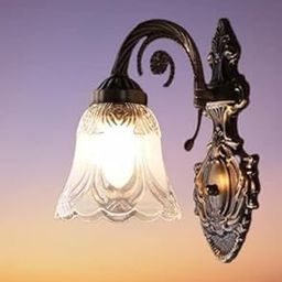 Zingy Style Antique Brass Finished Wall Mounted Hanging Pendant Lamp for Wall Sconce Wallchiere Up or Dawn Light with Etching Glass Shade-image-11