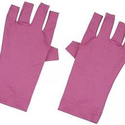 HEAVENGLOW 2xNail Art Protection Gloves for Manicures Durable Nail Dryer Fingerless Glove rose red-picture-23